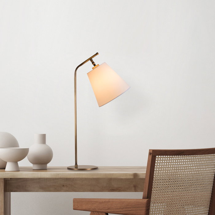 Opviq Lámpara de Mesa MR-622 Blanco y Vintage